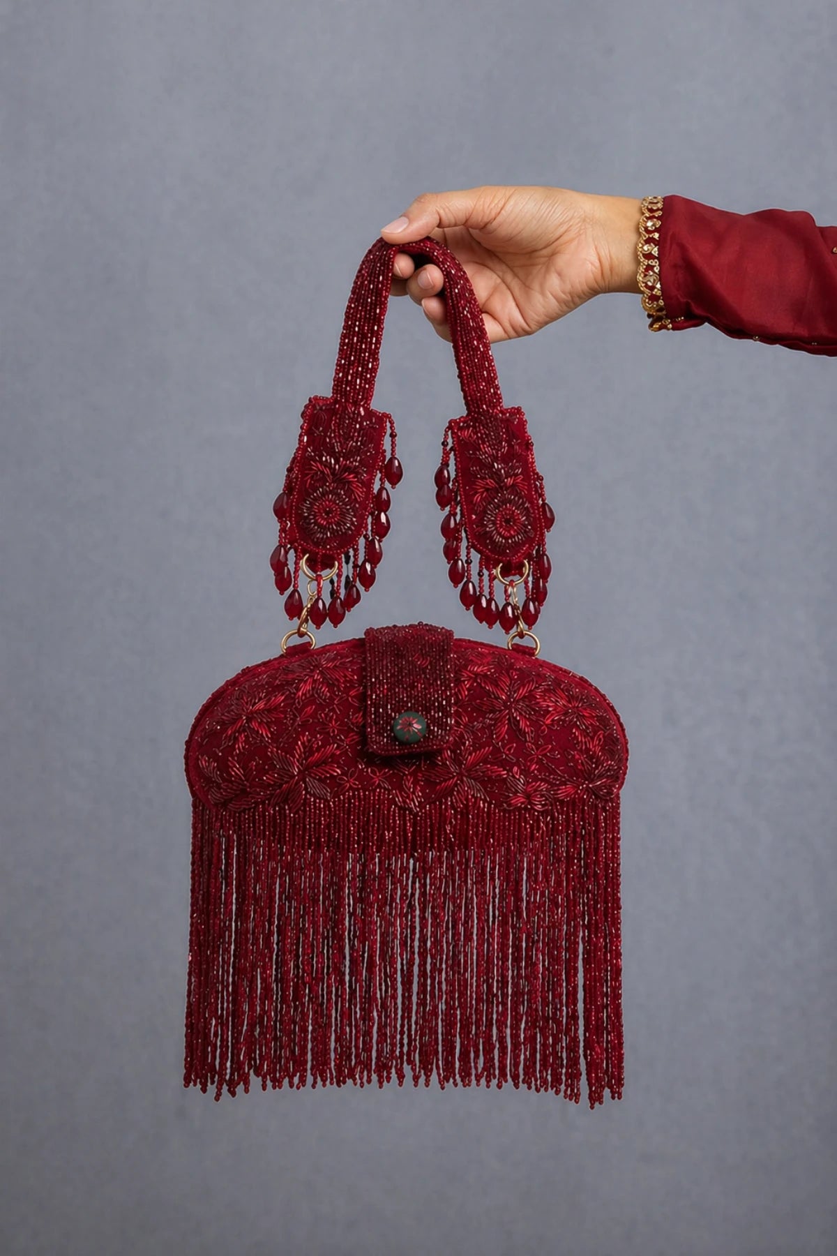 Luxury red clutch bag for cocktail parties and evening celebrations