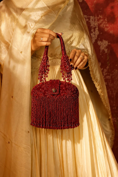 Luxury red clutch bag for cocktail parties and evening celebrations