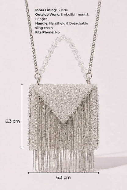 Luxury white mini bag for cocktail parties and receptions