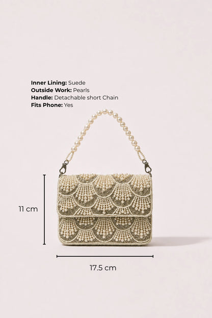 House of Siora Ocean Pearl Shoulder Bag for Mehendi and Haldi celebrations