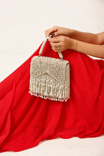 Party clutch bag for women with structured silhouette