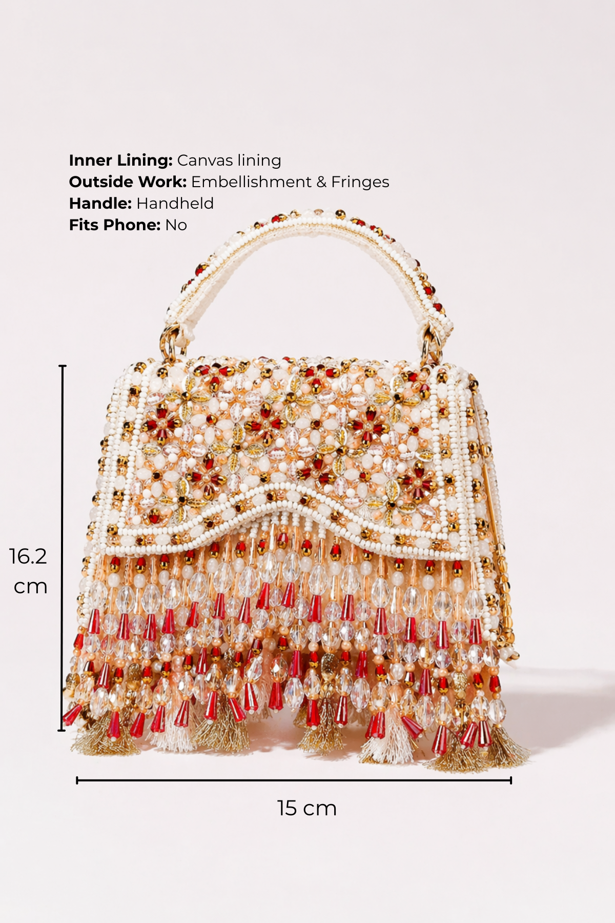 Pearl and crystal embellished clutch bag for festive occasions