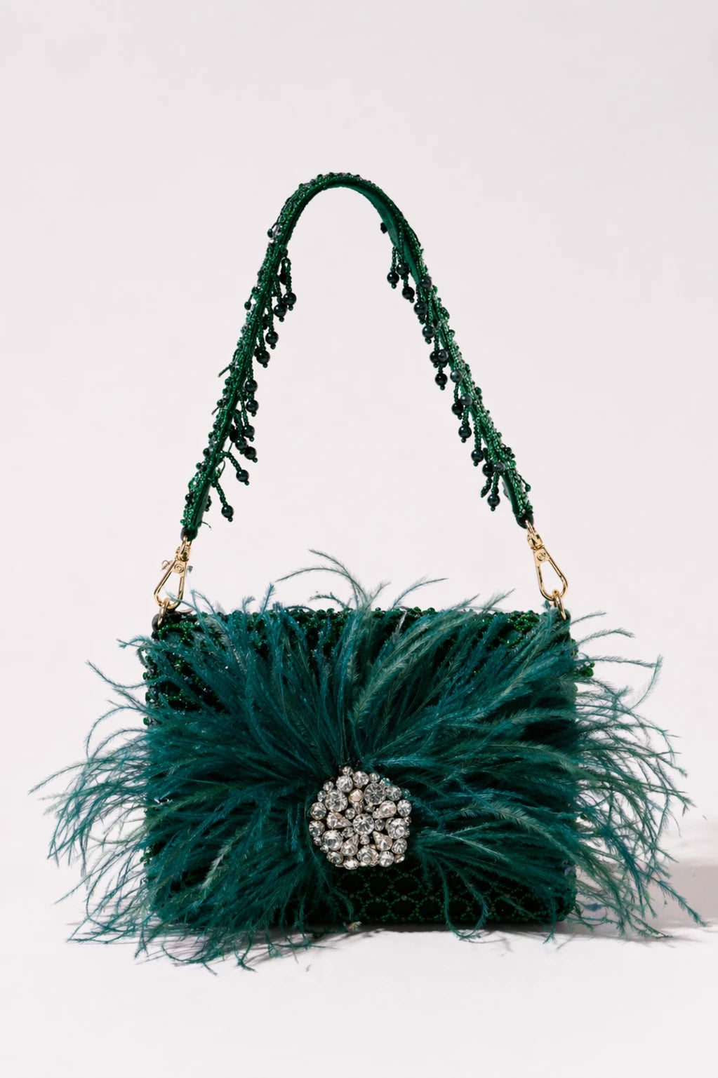 Plume Green Shoulder Bag for sangeet and cocktail parties