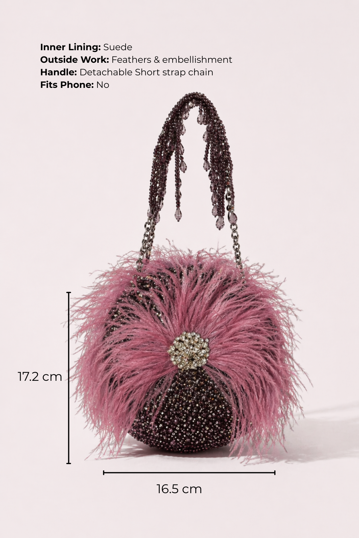 feather statment bag for cocktail