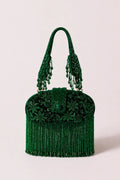 Saanjh Green Clutch Bag