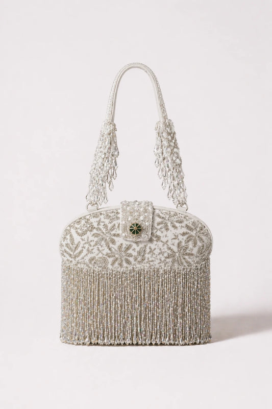 Saanjh Silver Clutch Bag for sangeet and cocktail celebrations