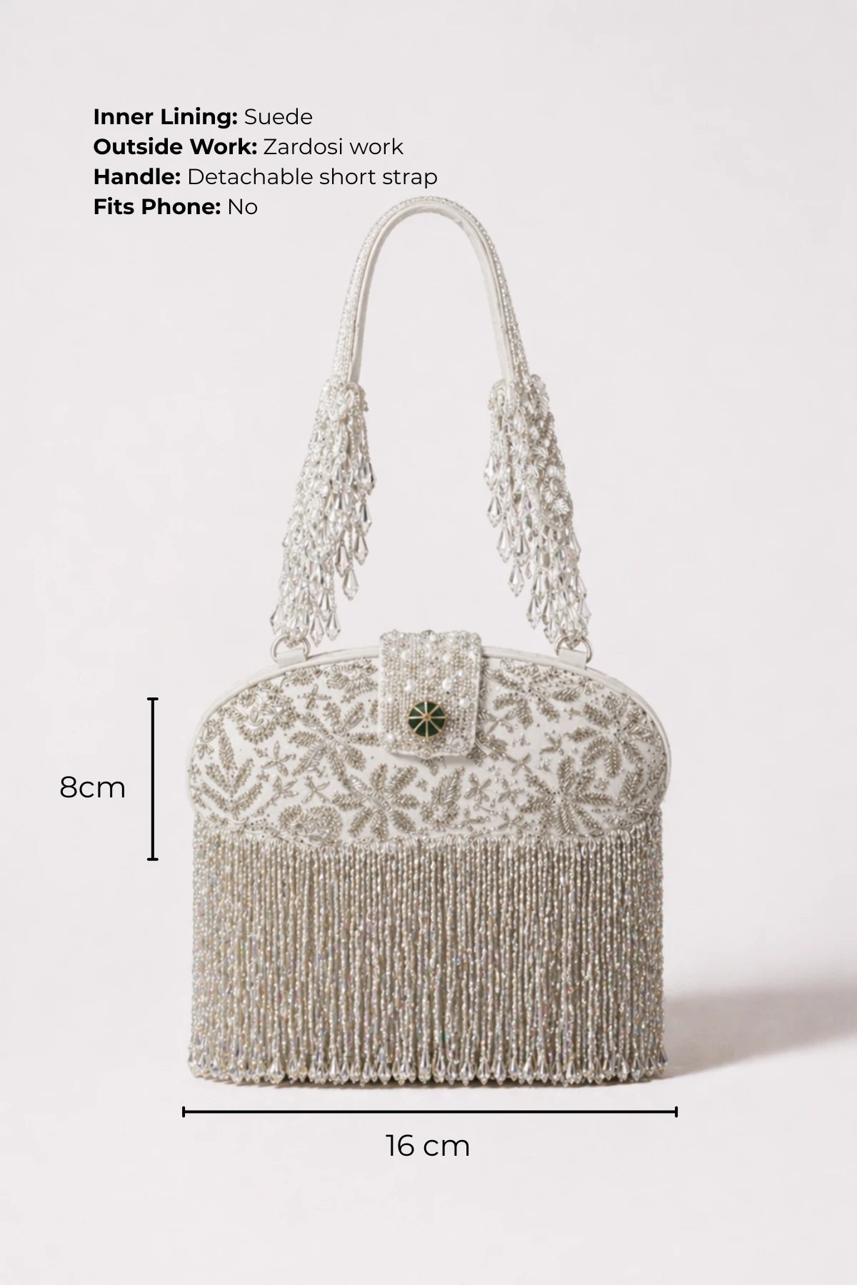 Silver clutch bag for sangeet celebrations and festive occasions