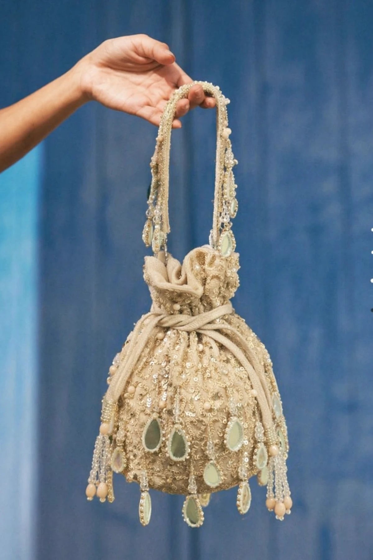 Silver haldi potli bag handcrafted for festive celebrations