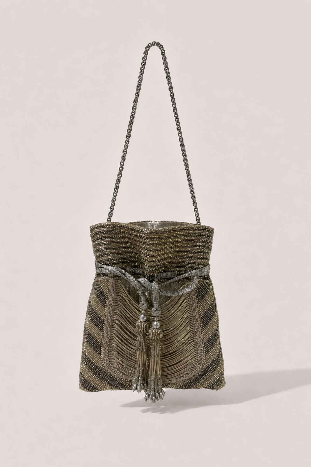Designer silver potli bag for festivals and festive occasions
