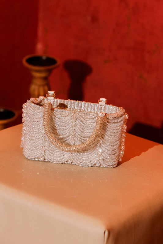 Silver clutch bag for sangeet ceremonies and wedding celebrations