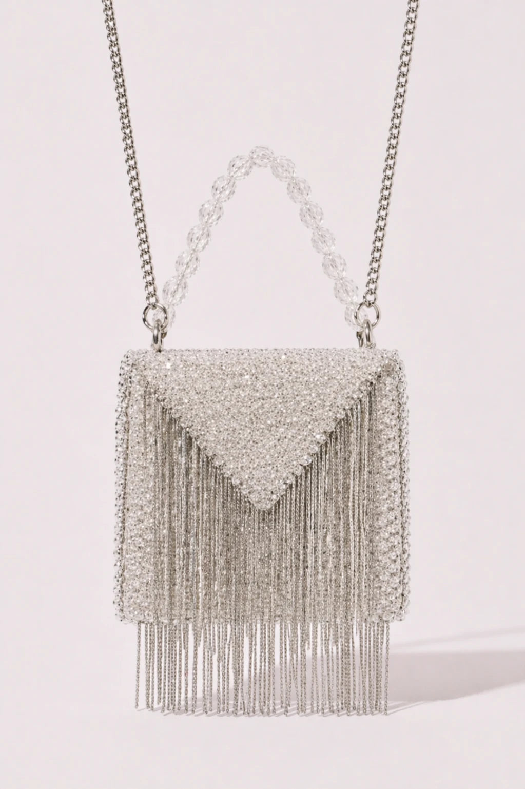 Starlight White Mini Bag with handcrafted crystal bead work