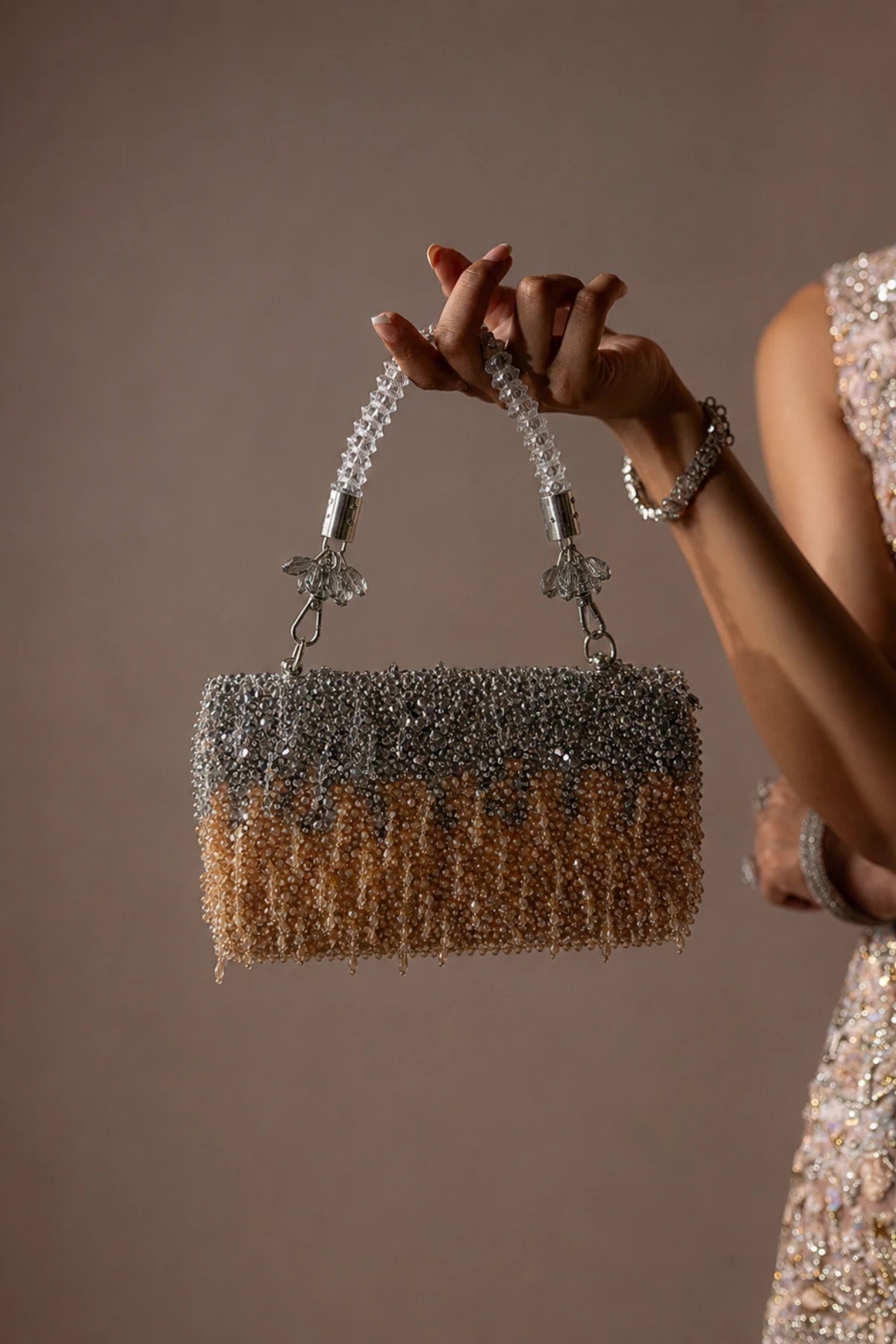 Statement beaded clutch bag for sangeet and cocktail parties