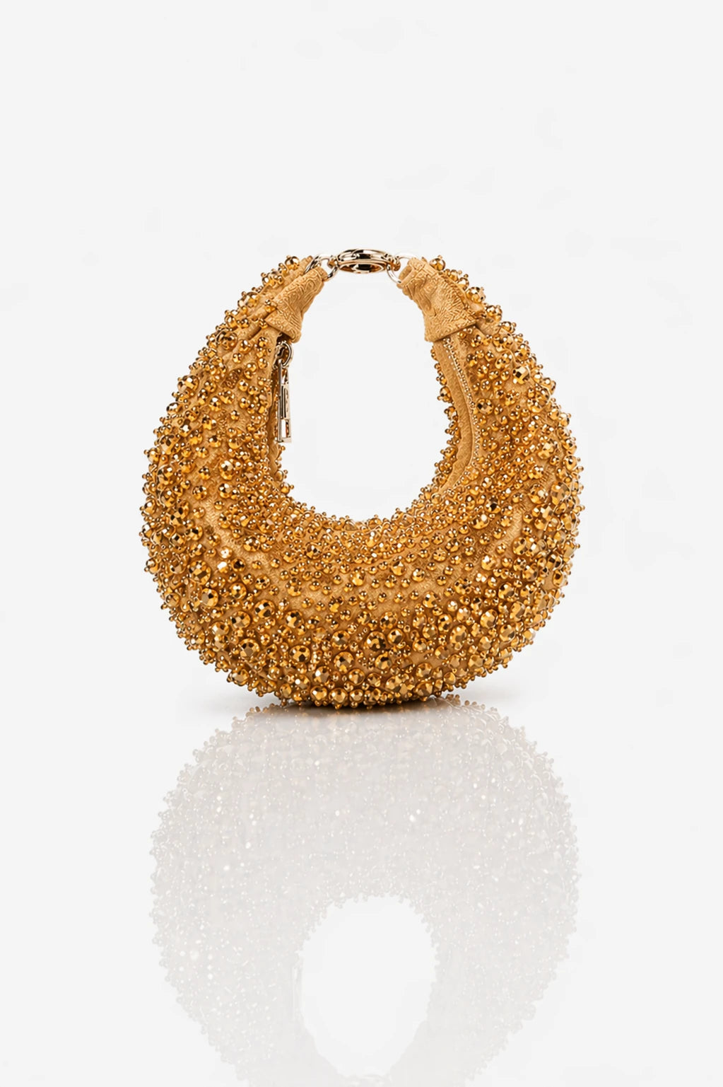 Elegant embellished wedding hobo bag for women with handcrafted beadwork, perfect for bridal events, receptions, and festive celebrations.