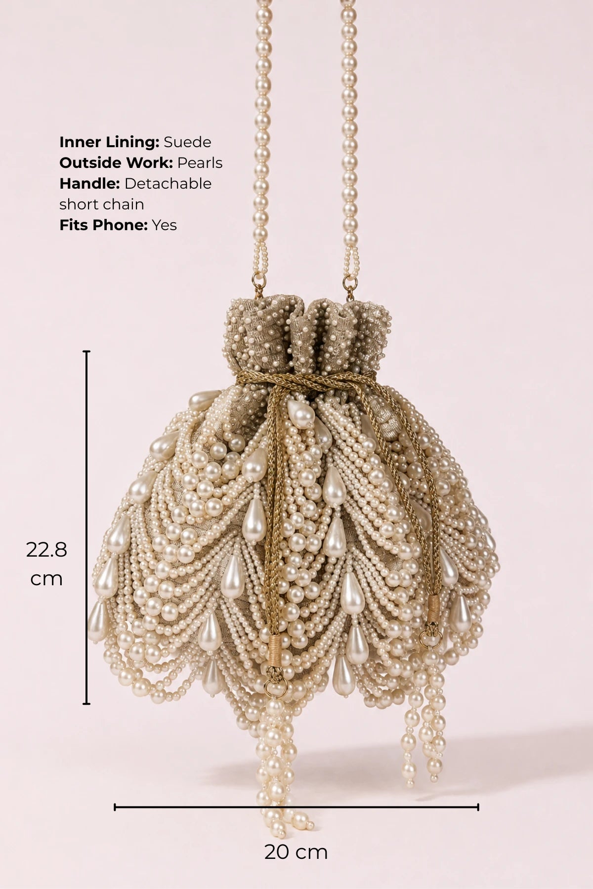 Pearl potli bag for weddings and festive celebrations